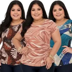 Blusinha Liganete Estampada Moda Senhora Elegante Confortável