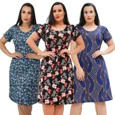 Vestido Liganete Feminino Estampados Moda Evangélica Senhora Soltinho