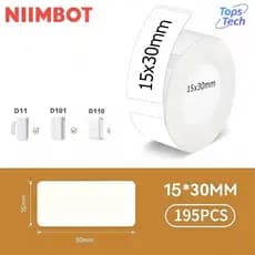 Niimbot Etiqueta 1 Rolo Papel para Niimbot D110 D101 D11 15x30mm (195un)-Tops
