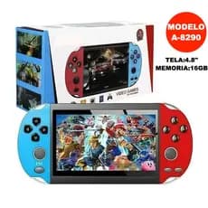 Videogame Portatil A-8290 4.8"/LH-5 6.5" PSP +5000 Jogos Retro 16GB,Console de Mão Memoria Expansivel