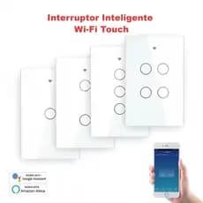 Interruptor Inteligente Touch 1/2/3/4 Botão WiFi Smart Automação,Compatível  Alexa Google Smart Tuya