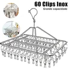 Varal 60/40 Clips Inox Prendedores Roupa Bebe Calcinha Cueca Dobrável Inox