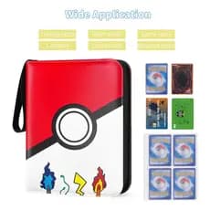Álbum para Colecionador Pokémon – 400 Cartas e 50 Folhas com Zíper Pasta Fichário Porta Cards TCG