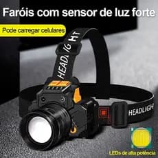 Lanterna De Cabeca Profissional Led Prova D'água Farol De Cabeça Potente Forte