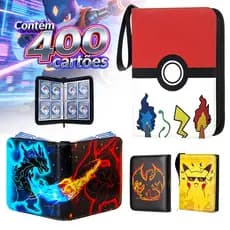 Fichário Pokemon Para 400 Cartas Album Cards Com 50 Folhas