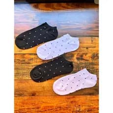 Kit 12 Pares Meia Feminina Invisível Poá Antiderrapante Confortável Algodão Casual Meia Baixa Respirável Modelo Bolinha