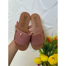 Chinelo Sandalia Feminino Macia e Confortavel Dia a Dia Glitter Brilho