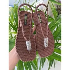 Sandalia Feminina de Dedo Tendencia Strass Luxo Confortavel