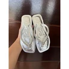 Sandalia Feminina Chinelo Nolzinho Tendencia Luxo Metalizado