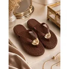 Chinelo Feminino Antiderrapante Trançado Macio e Confortavel Lançamento