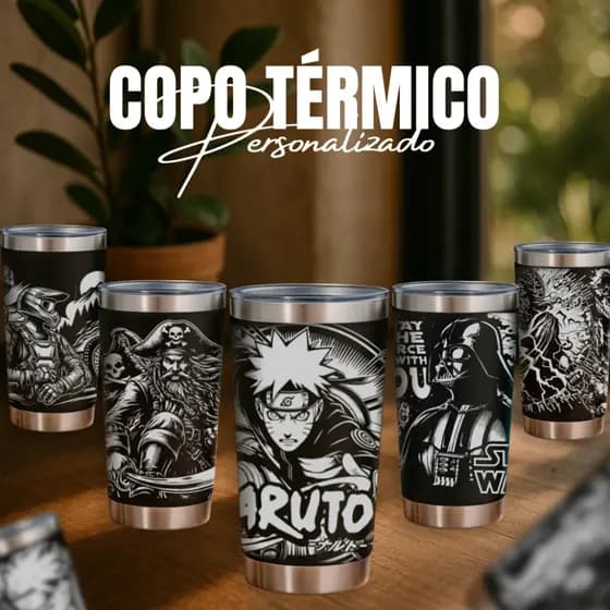 Copo Termico Personalizado Lembrancinha com Tampa Estampa Variada