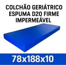 Colchão Geriátrico Ginástica D20 Firme Impermeável 78x188x10