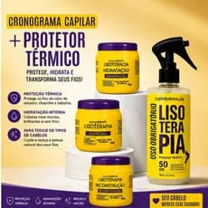 Kit Lisoterapia Cronograma Reconstrução Hidratação Nutrição 900g + Protetor Térmico 500ml