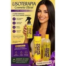 Kit Progressiva Orgânica Sem Formol 1L Shampoo Antiresíduo 500ml Protetor Térmico 500ml -Lisoterapia
