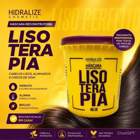 Mascara Hidratação Capilar Cabelos com Brilho Lisoterapia 400g