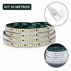 FITA DE LED 20W LUZ BRANCA 220V 240 LEDS + CONECTOR PARA LED