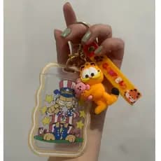 Chaveiro com Porta-Cartão – Modelos de Personagens Fofos e Coloridos | Silicone 3D - Garfield e tom e Jerry