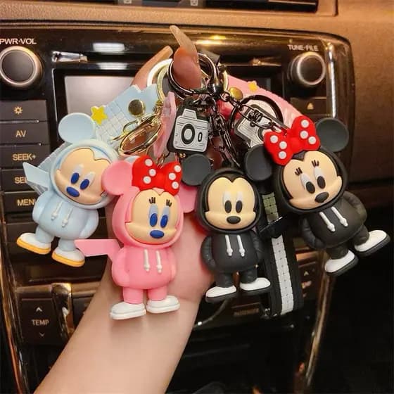 Chaveiro desenho animado Mickey Minnie Minnie Keychain Schoolbag Pendant