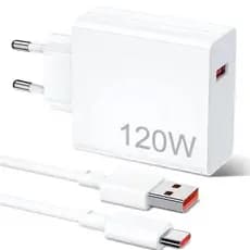 Carregador rápido de 120W com 6A USB C cabo 1M para Mi Turbo Charge Turbo Power Cabo USB + Cabo Tipo C