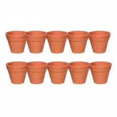 Kit Mini Vasos de Barro Cerâmica Cachepôs 8×7cm Vasinho para Flor, Suculentas, Cactos, Orquídeas, Jardinagem, Decoração