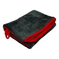 Toalha De Secagem Automotiva 40x60 Cinza Borda Vermelha 600gsm Js