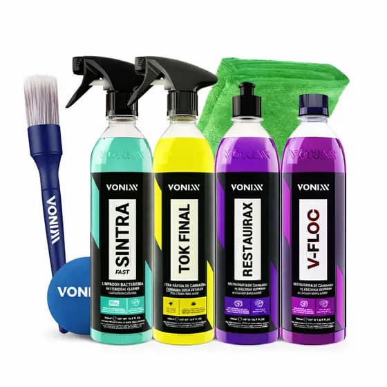 Kit Vonixx Completo Lavagem Automotiva VFloc Sintra Tok Final Restaurax + Acessórios