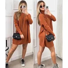 Vestido feminino curto de lanzinha e gola alta MAX estilo poncho moda gringa