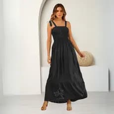 Vestido Feminino longo Vestidos de Festa com alças e lastex primavera-verão moda coreana Elegante
