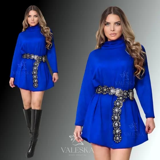 Vestido feminino curto de lã e gola alta MAX estilo poncho feminino inverno Blusão feminino