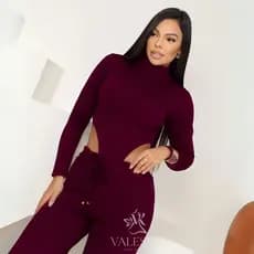 CONJUNTO FEMININO body e calça pantaloma tecido anarruga moda gringa lançamento inverno 2025 inverno