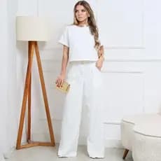 Conjunto Feminino de Alfaiataria Sofisticado Luxo EXCLUSIVO conjunto de Blusa e calça