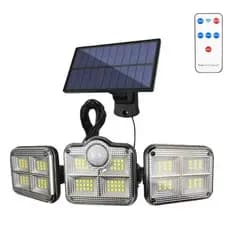 Refletor Luminária Solar De Parede Cob 120 A Prova Da Agua Com Sensor Presença