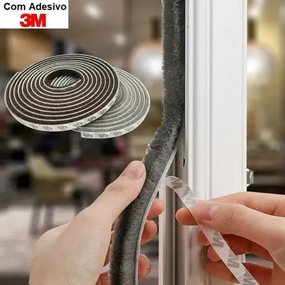 fita veda frestas com adesivo portas janelas portões 11mm x 7mm x 5m