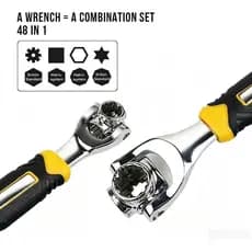 Chave Tigre Soquete Boca 8-19mm Universal 48em1 Gira 360° Multifuncional Profissional