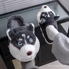 Pisando na merda chinelos de algodão masculino inverno 2024 novo estilo casa interior bonito quente chinelos de pelúcia