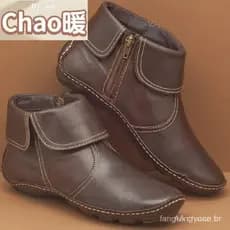 Novo Outono Botas Casuais Femininas Tornozelo Zíper Sapatos Planos Retro À Prova Dwaterproof Água Martin Senhoras Curtas