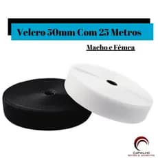 Velcro Costurável Macho e Fêmea (Par) Hook Loop | Fita de Fixação Fecho de Contato - 50mm Com 25