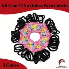 Kit 72 Elásticos de Cabelo Preto | Colorido | Colorido Neon Rabicó Para Cabelo Xuxinha Elastico feminino