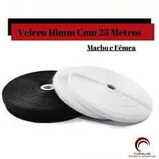 Velcro Costurável Macho e Fêmea (Par) Hook Loop| Fita de Fixação Fecho de Contato-16mm Com 25 Metros