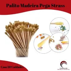 Palito Pega Perola Com 20 Unidades Palito Pega Strass Palito Madeira Palito Com Cera
