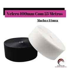 Velcro Costurável Macho e Fêmea (Par) Hook Loop | Fita de Fixação Fecho de Contato - 100mm Com 25