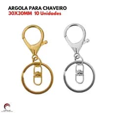 Fecho Mosquetão Com Argola Chaveiro 30x30mm Para Pompom Tassel Bolsa Artesanato Metal