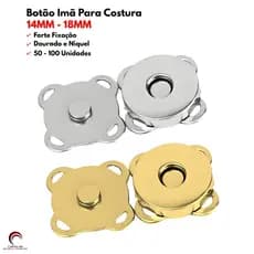 Botão Imã Magnético T14 T18 Para Bolsa Carteira Costura 50 e 100 Unidades Fecho Magnético Artesanato