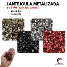 Lantejoula Metalizada 6mm e 8mm para Costura e Artesanato 500g Brilhante Importada Carnaval Envio Rapido