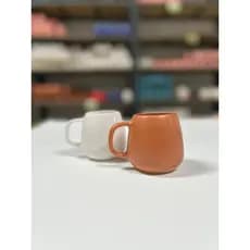 Kit 4 Canecas 260ml porcelana artesanal  - Terracota Fosco, Preto fosco e Branco Brilho - Cerâmica