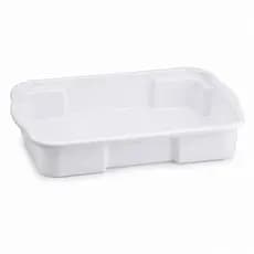 Kit 6 Bandeja Plástica Empilhável Branca 10L Para Restaurante E Cozinha