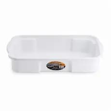 Kit 10 Bandeja Plastica Empilhavel Branca 10L Açougue Caixa Organizadora Plástica Retangular Multiuso