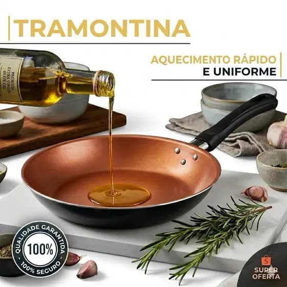 Frigideira Turim Alumínio Cozinha Antiaderente Starflon Max 20cm Tramontina