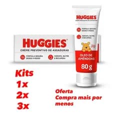 Creme Preventivo Huggies Pomada Bebe Creme De Assaduras 80g Puro E Natural Supreme Care kit 1, 2, 3 PCs