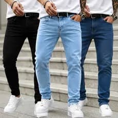 Calça Jeans Masculina Skinny Tradicional Básica com Lycra Premium Confortável Casual Slim Fit Alta Qualidade Moda